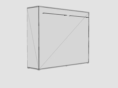 Compact Bed Cabinet Horizontal White 3D Model