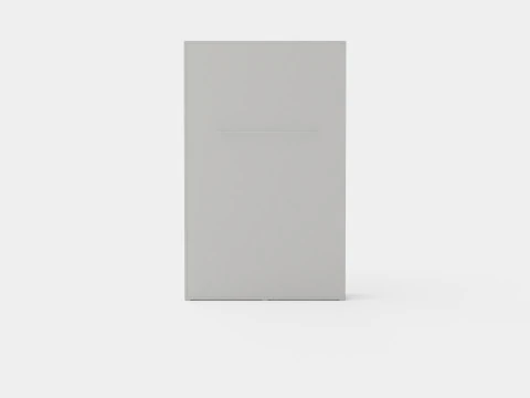Compact Bed Cabinet Vertically White 3D Model