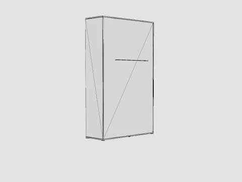 Compact Bed Cabinet Vertically White 3D Model