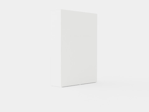 Compact Bed Cabinet Vertically Incl Mattress Luxury White 3D Model