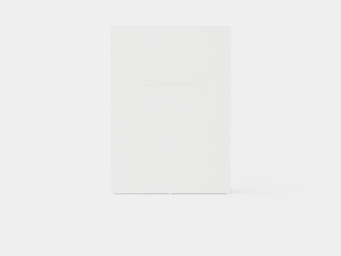 Compact Bed Cabinet Vertically Incl Mattress Luxury White 3D 模型