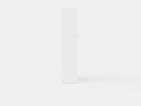 Compact Bed Cabinet Vertically Incl Mattress Luxury White 3D 模型
