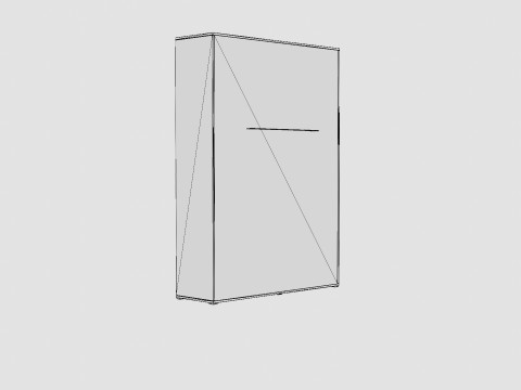 Compact Bed Cabinet Vertically Incl Mattress Luxury White 3D 模型