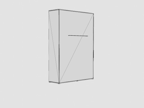Compact Bed Cabinet Vertically White 3D Model