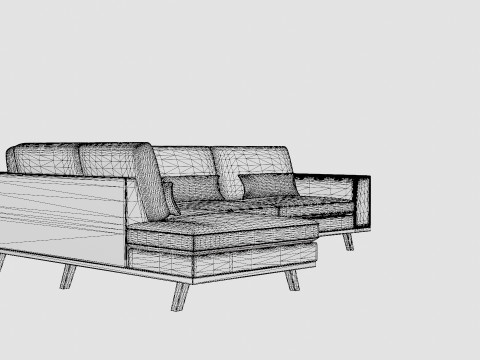 Copenhagen 2 5 Seater L Sofa Left 3D Модель