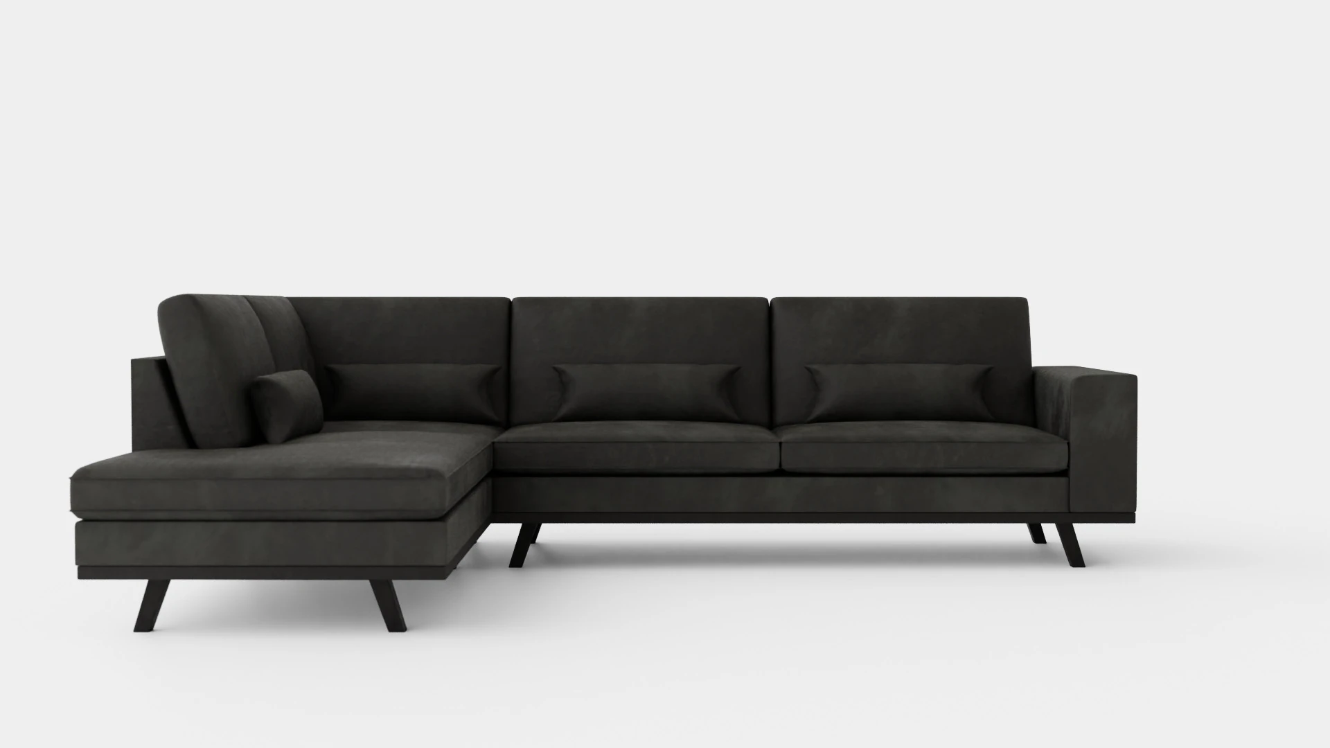 Copenhagen 2 5 Seater L Sofa Left Velvet 3D Model .c4d .max .obj .3ds .fbx .stl .blend