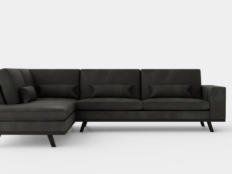 Copenhagen 2 5 Seater L Sofa Left Velvet 3D Model