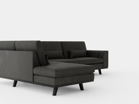 Copenhagen 2 5 Seater L Sofa Left Velvet Modelo 3D