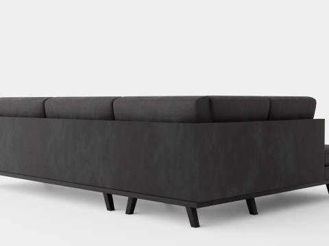 Copenhagen 2 5 Seater L Sofa Left Velvet Modelo 3D
