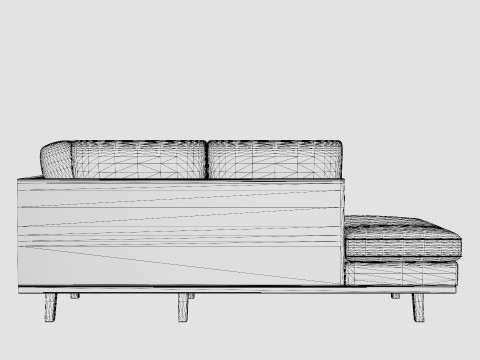 Copenhagen 2 5 Seater L Sofa Left Velvet Modelo 3D