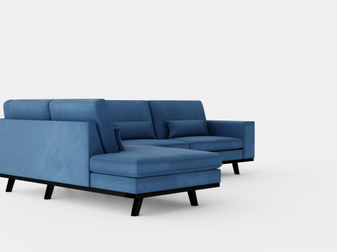 Copenhagen 2 5 Seater L Sofa Left Velvet Blue 3D 모델
