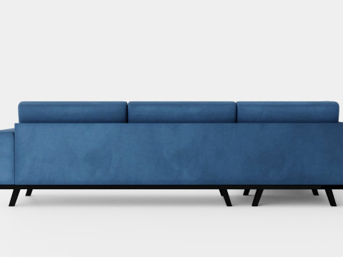 Copenhagen 2 5 Seater L Sofa Left Velvet Blue 3D 모델