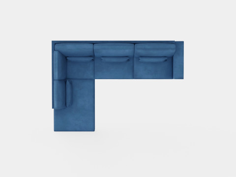 Copenhagen 2 5 Seater L Sofa Left Velvet Blue 3D 모델