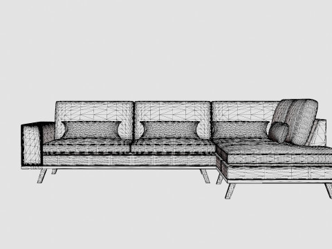 Copenhagen 2 5 Seater L Sofa Right 3Dモデル