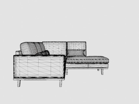 Copenhagen 2 5 Seater L Sofa Right 3Dモデル