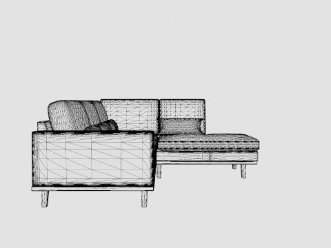 Copenhagen 2 5 Seater L Sofa Right 3D Model