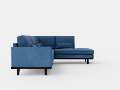 Copenhagen 2 5 Seater L Sofa Right Velvet Blue 3D 模型
