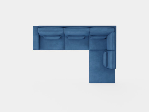 Copenhagen 2 5 Seater L Sofa Right Velvet Blue 3D 模型