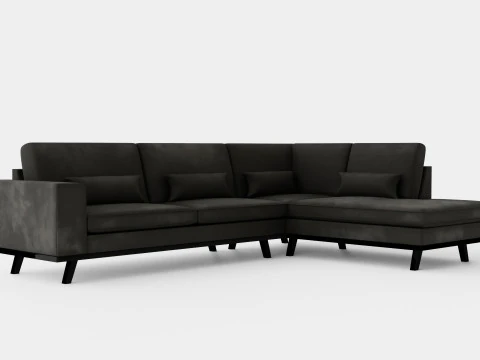 Копенгаген 2 5-місний L-диван правий Velvet Grey 3D Модель