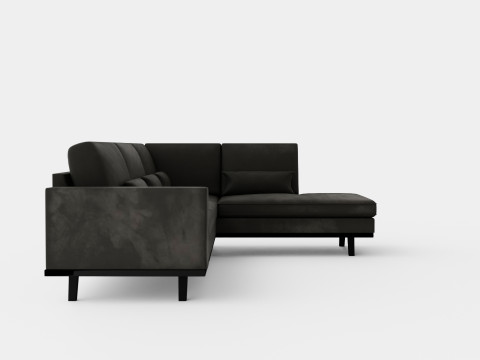 Copenhagen 2 5 Seater L Sofa Right Velvet Gray Modèle 3D