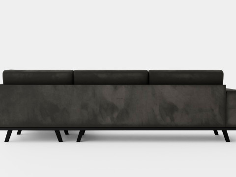 Copenhagen 2 5 Seater L Sofa Right Velvet Gray Modèle 3D