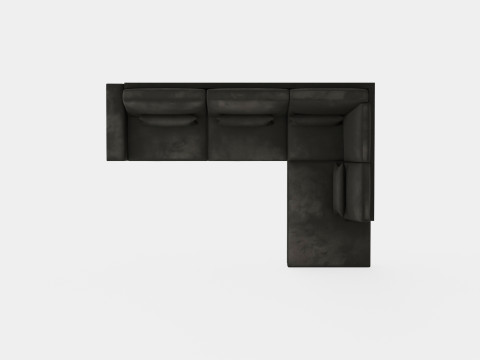 Copenhagen 2 5 Seater L Sofa Right Velvet Gray Modèle 3D