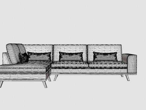 Copenhagen 2 5 Seater Sofa Left Manchester 3D Model
