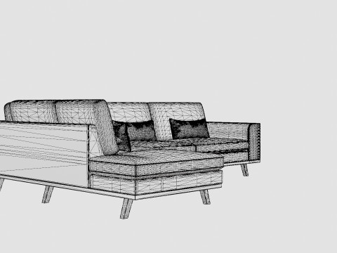 Copenhagen 2 5 Seater Sofa Left Manchester 3D Model