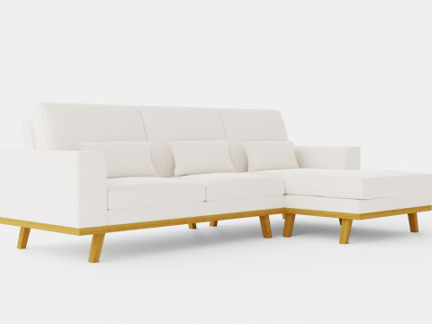 Copenhagen 2 5 Seater Sofa Right Manchester 3D Model