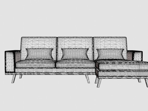Copenhagen 2 5 Seater Sofa Right Manchester 3D Model
