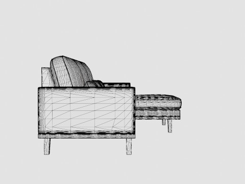 Copenhagen 2 5 Seater Sofa Right Manchester 3D Model