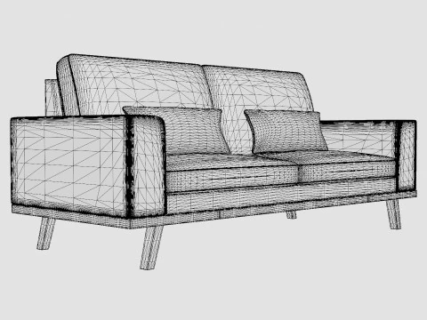 Copenhagen 3 Seater Sofa 3D Model