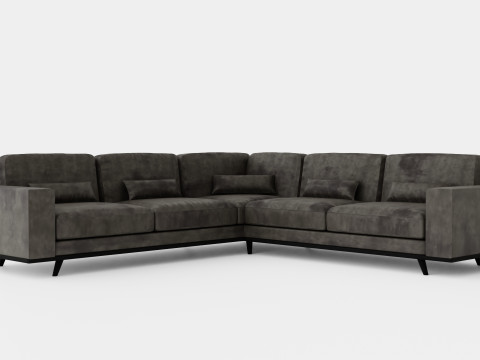 Copenhagen Corner Sofa Velvet 3D Model