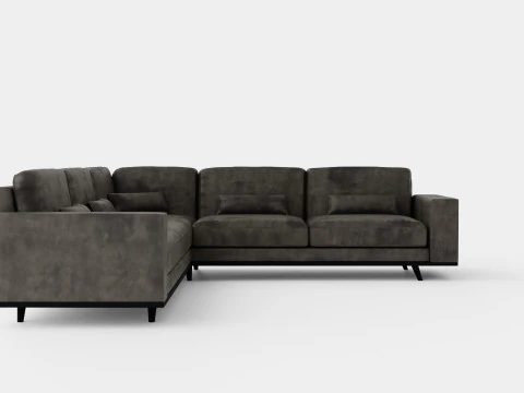 Copenhagen Corner Sofa Velvet 3D Model