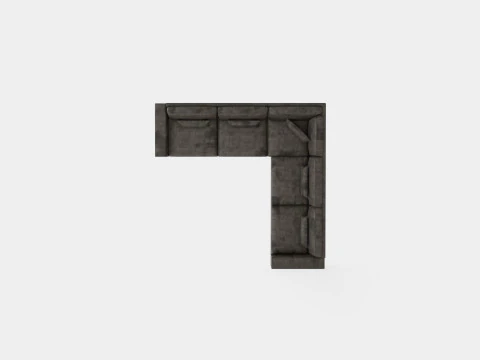 Copenhagen Corner Sofa Velvet 3D Model