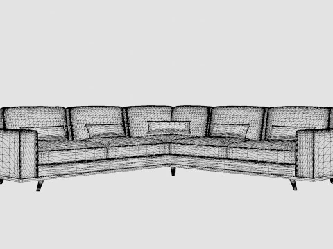 Copenhagen Corner Sofa Velvet 3D Model