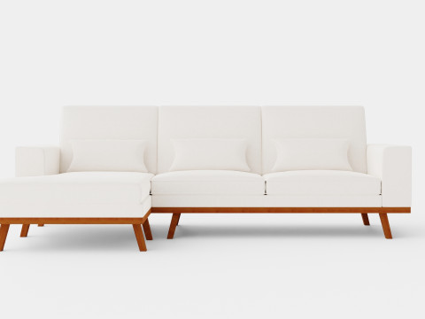 Copenhagen Divan Sofa Left 3D Model