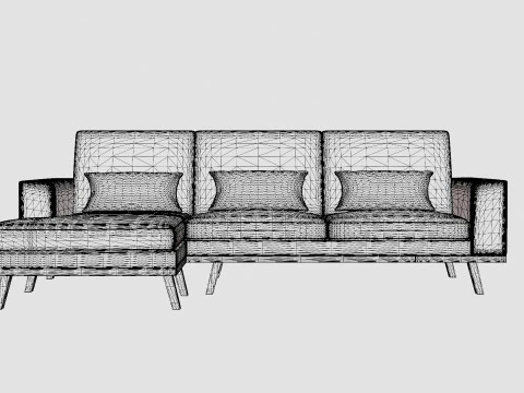 Copenhagen Divan Sofa Left 3D Model