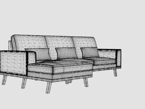 Copenhagen Divan Sofa Left 3D Model