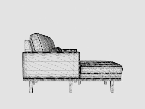 Copenhagen Divan Sofa Left 3D Model