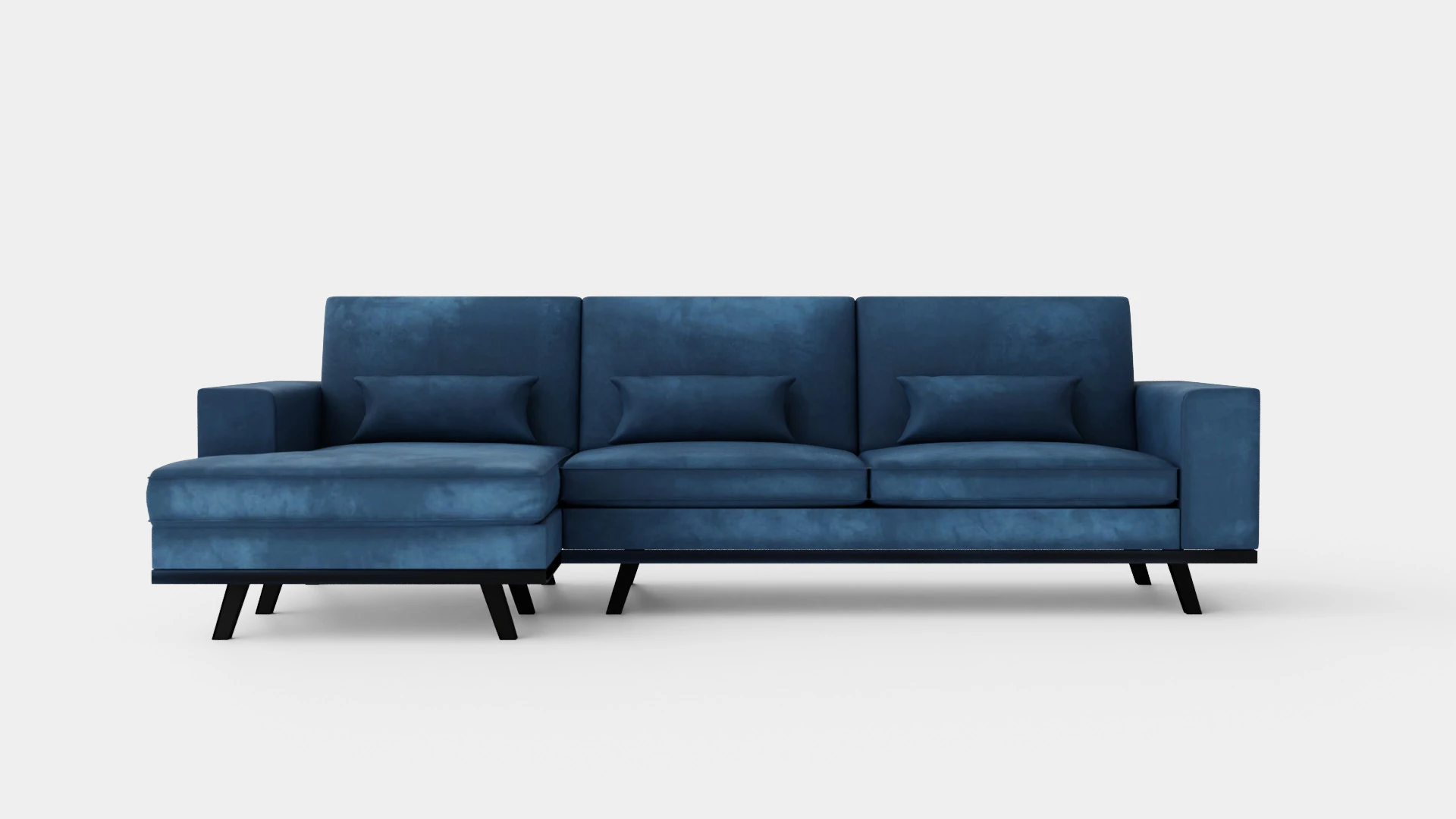 Copenhagen Divan Sofa Left Handed Blue 3D Model .c4d .max .obj .3ds .fbx .stl .blend 