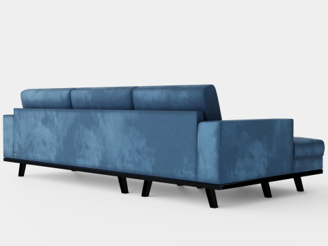 Copenhagen Divan Sofa Left Handed Blue Modèle 3D