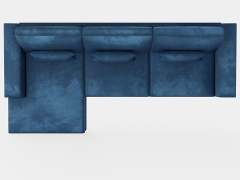 Copenhagen Divan Sofa Left Handed Blue Modèle 3D