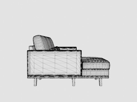 Copenhagen Divan Sofa Left Handed Blue Modèle 3D