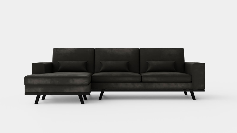 Copenhagen Divan Sofa Left Handed Gray 3D 模型 .c4d .max .obj .3ds .fbx .stl .blend