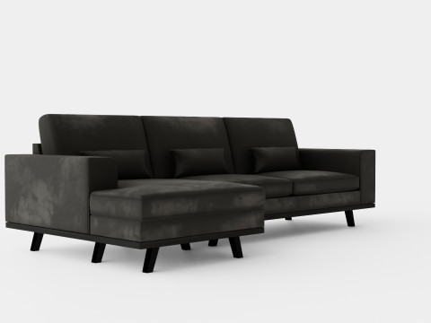 Copenhagen Divan Sofa Left Handed Gray 3D 模型