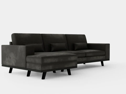 Copenhagen Divan Sofa Left Handed Gray 3D Model