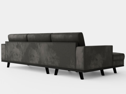 Copenhagen Divan Sofa Left Handed Gray 3D 模型
