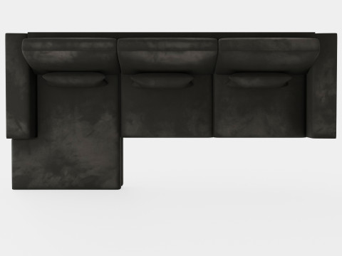 Copenhagen Divan Sofa Left Handed Gray 3D 模型