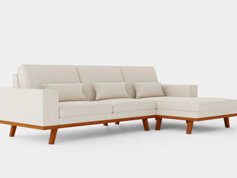 コペンハーゲン ディバン ソファ 右マンチェスター 3Dモデル